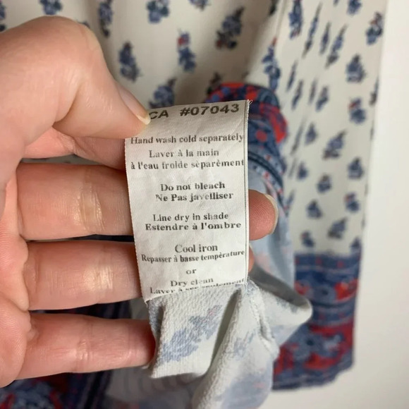 Luisa Made  In Italy Floral Paisley Blouse Size Large - Picture 7 of 11